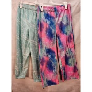 Cuddl Duds SO Pajama Pants Bundle Girls Size 6 Fleece Tie Dye 2 Pieces